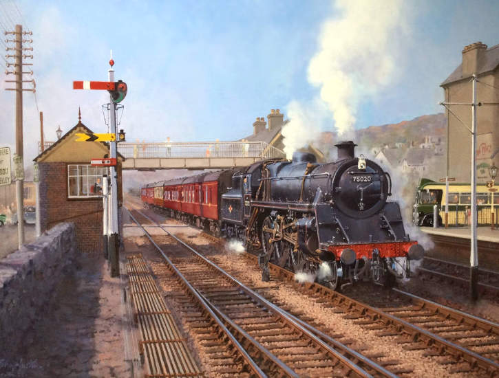 Barmouth Station 1961 - painting by John Austin